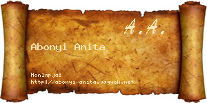 Abonyi Anita névjegykártya